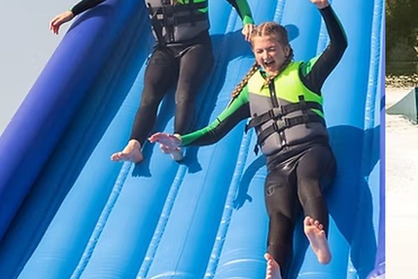 wild shore delamere outdoor aqua park slide